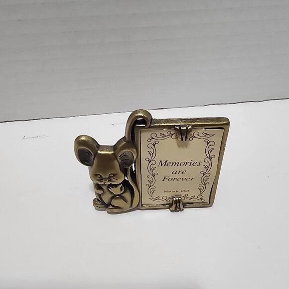 Vintage AMC Self Standing Brass Miniature Mini Mouse Photo Frame - Picture 1 of 4